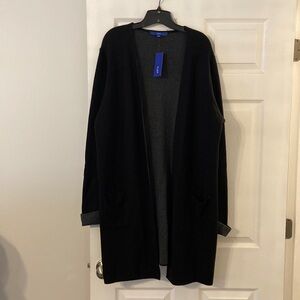 APT 9 size XXL long cardigan length 36” bust 44” long sleeve black and gray